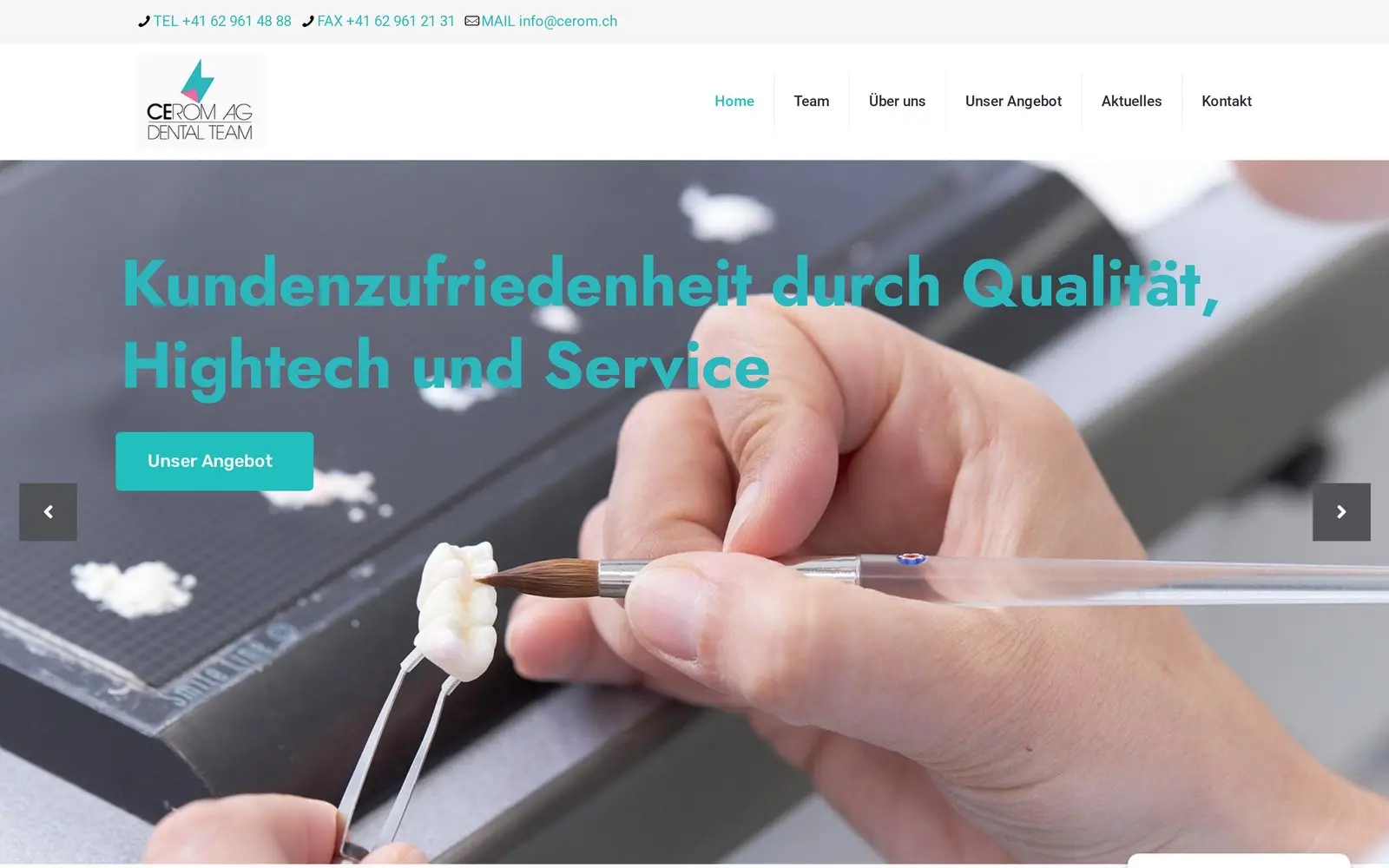 Startseite von CEROM Dental Team