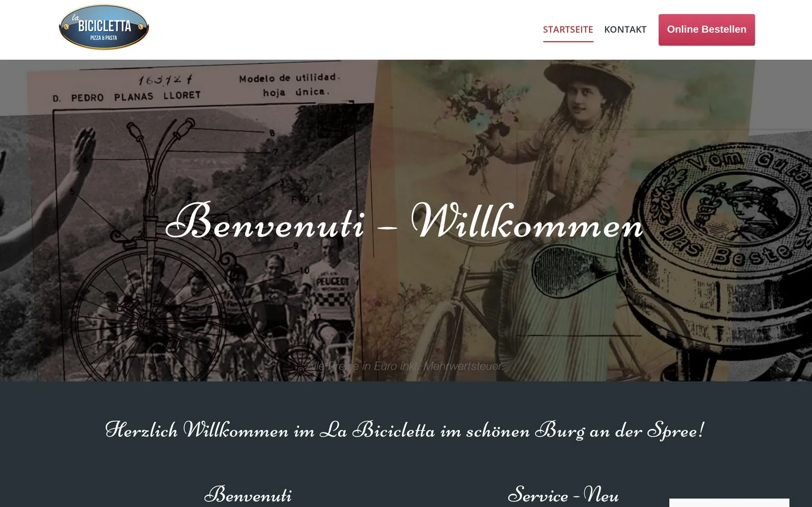 Startseite von La Bicicletta