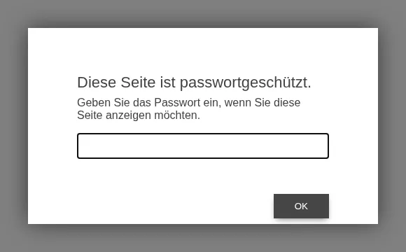 Passwort-Dialog der geschützten Lesehelden-Anmeldung: „Diese Seite ist passwortgeschützt.“ mit Eingabefeld für das Passwort.
