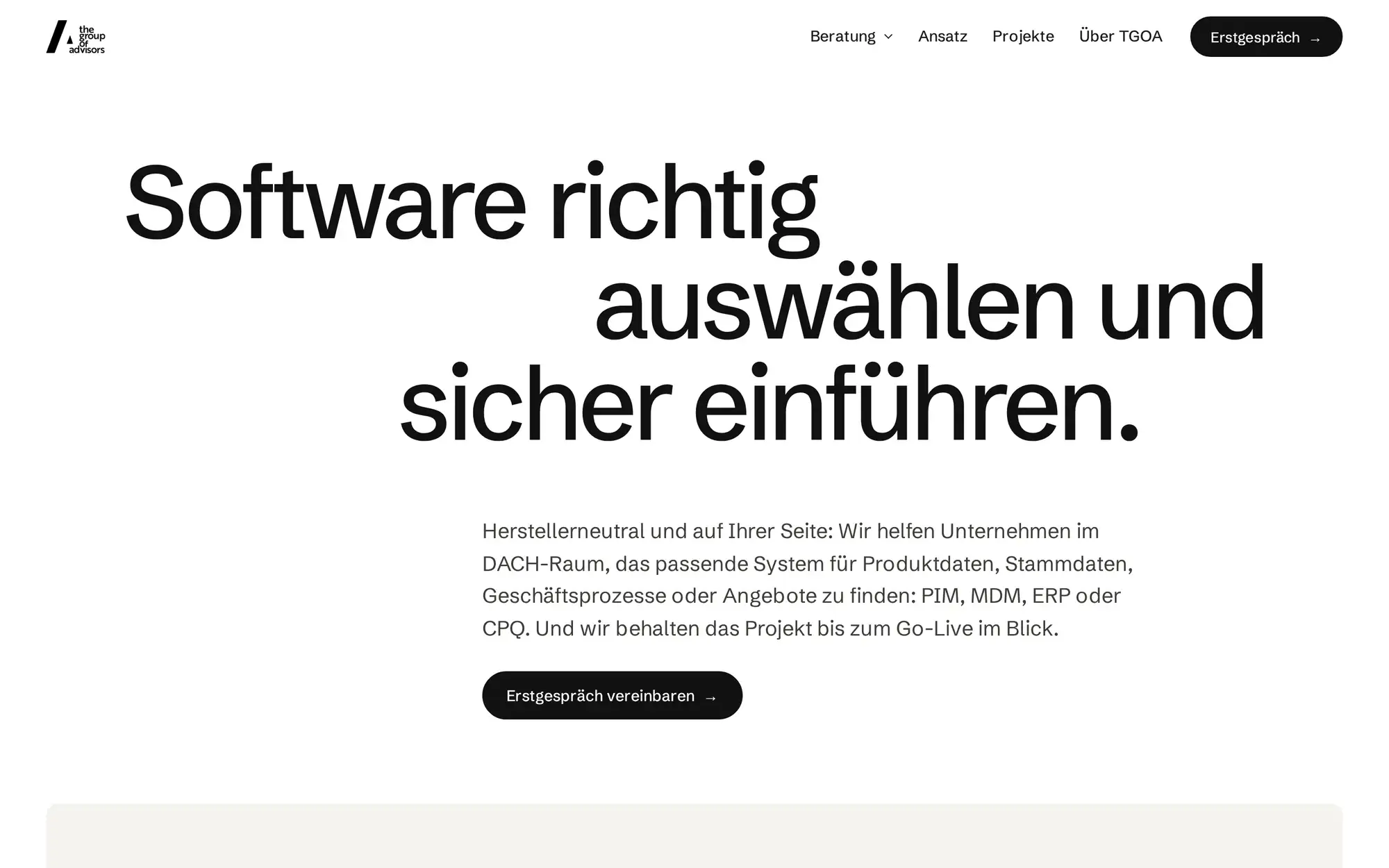 Startseite von The Group of Advisors