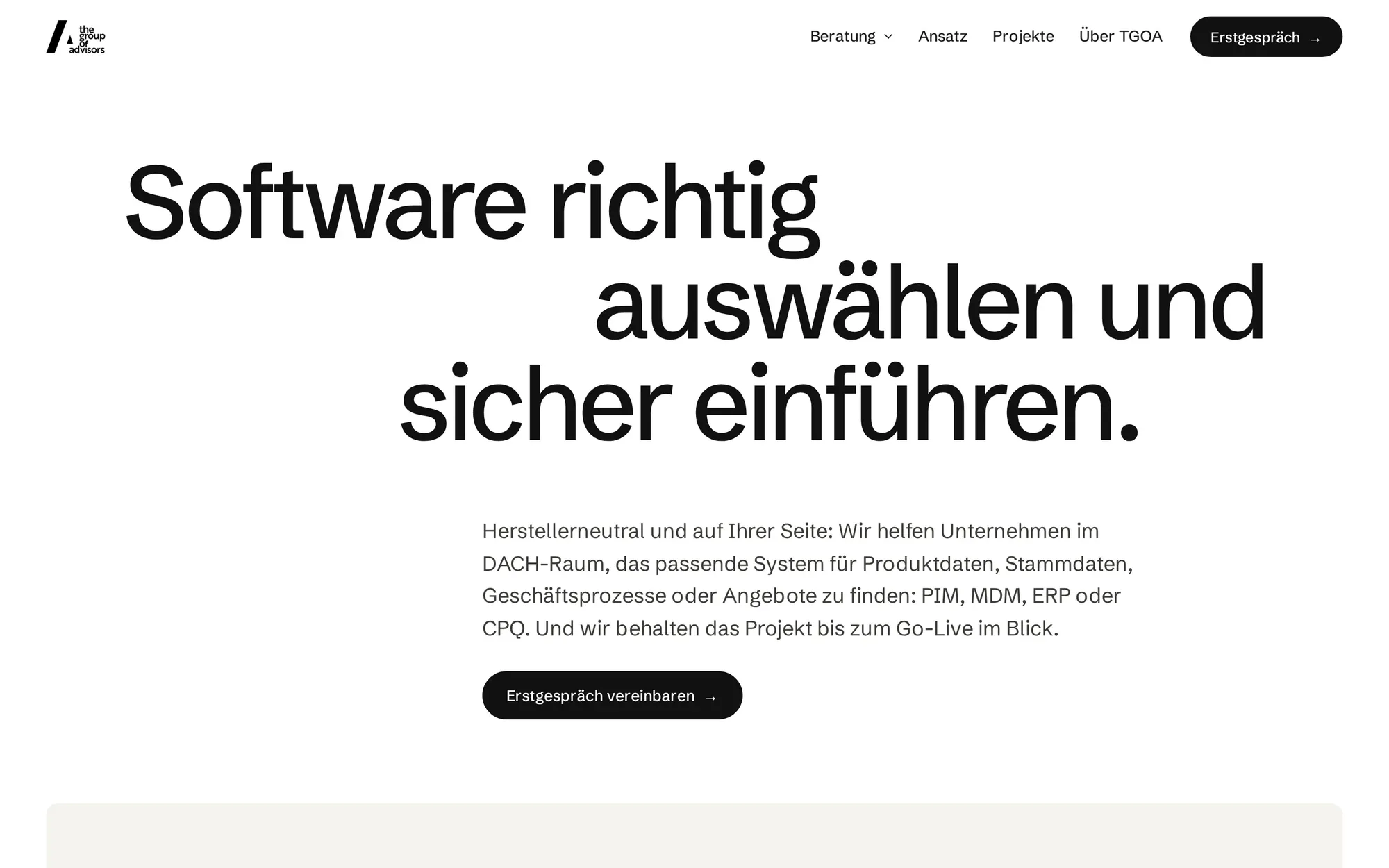 Startseite von The Group of Advisors