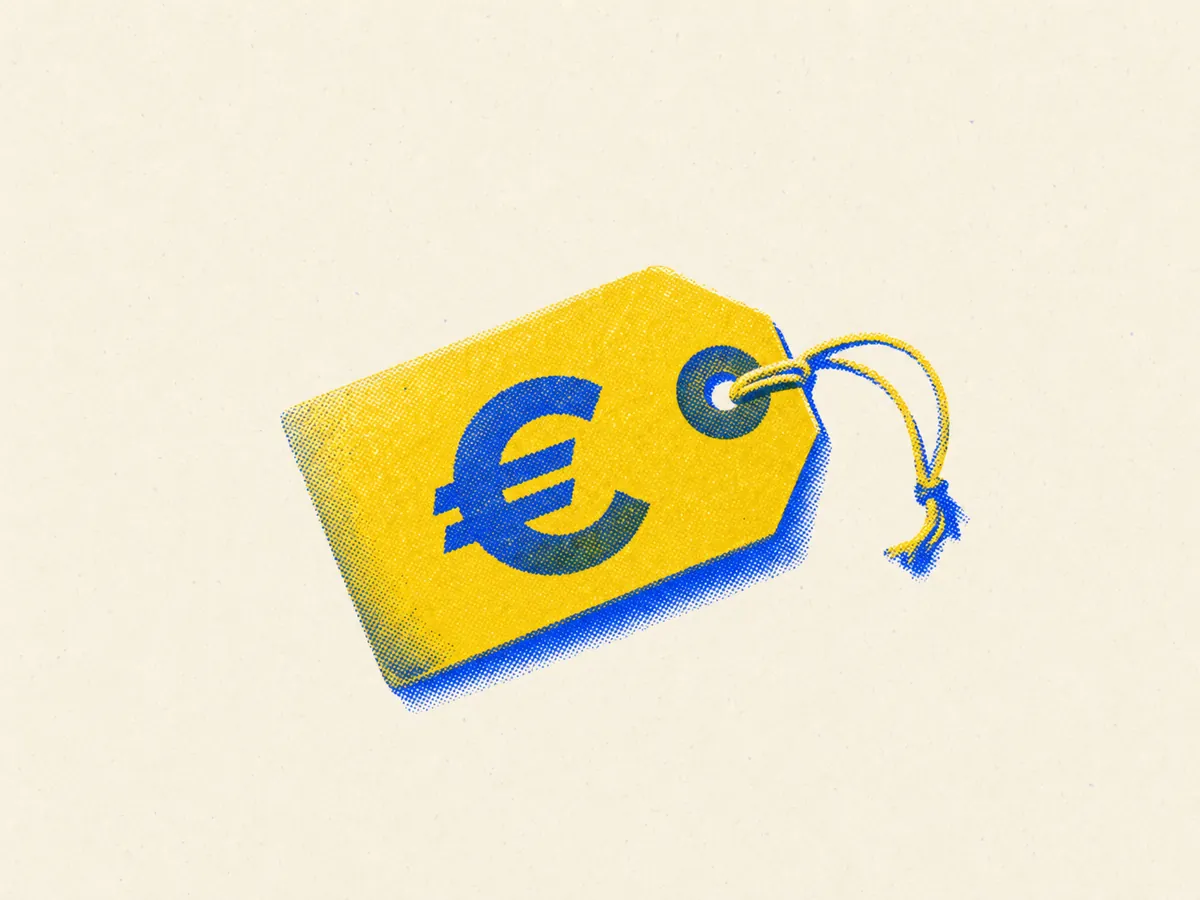 Risodruck: Preisschild mit Eurozeichen