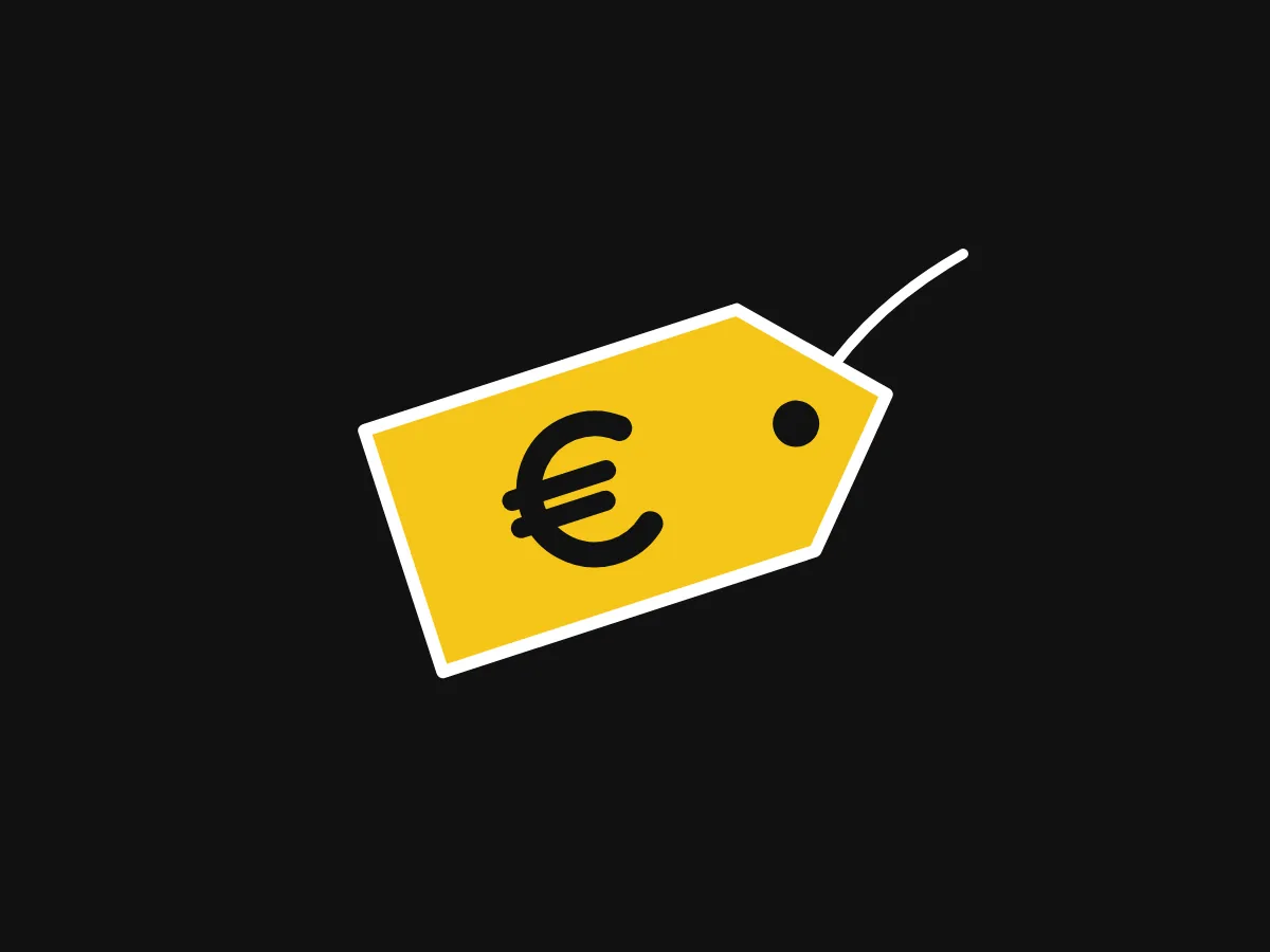 Heutige Grafik: Preisschild mit Eurozeichen