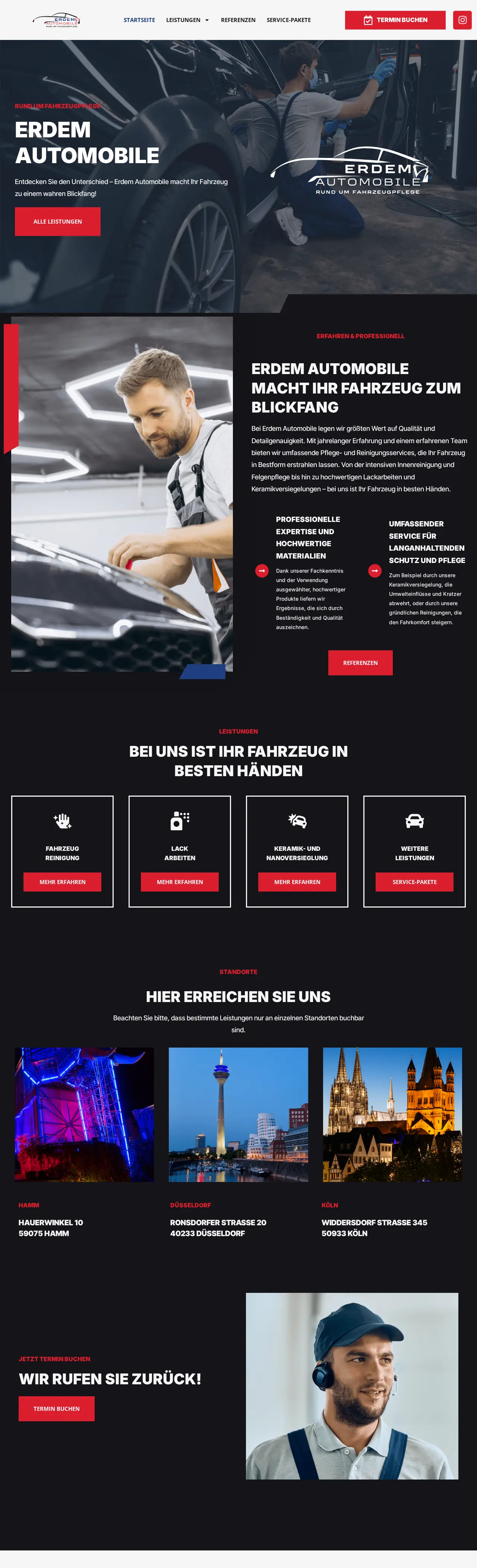 Startseite von Erdem (Fahrzeugpflege), ganze Seite