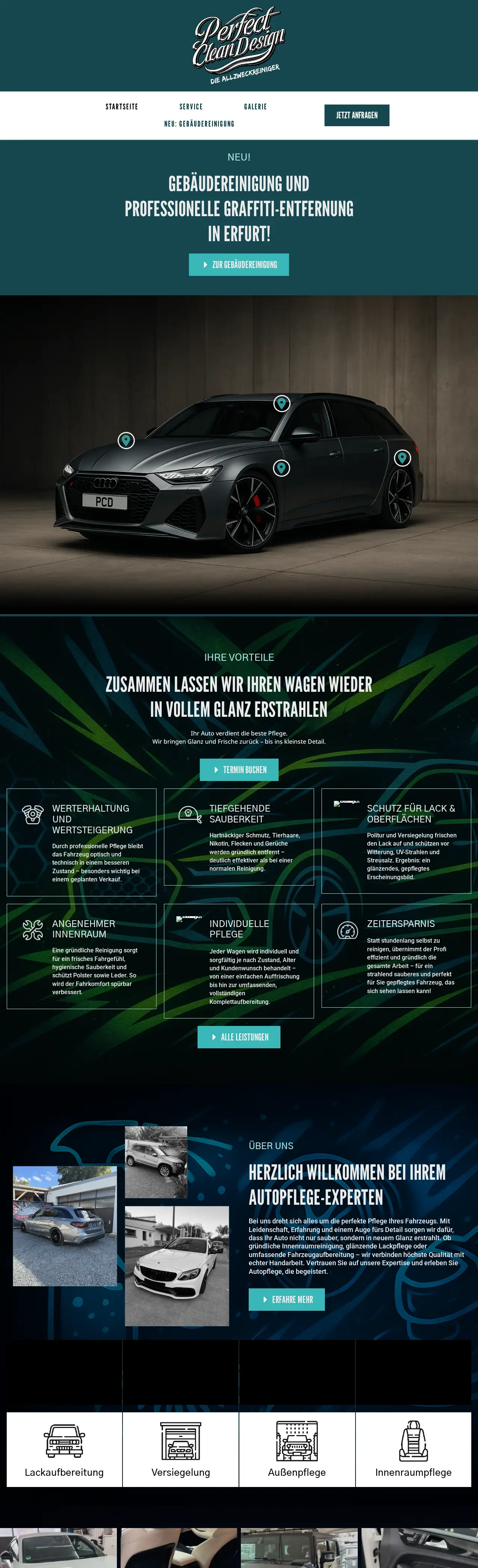 Startseite von Perfect Clean (Reinigung), ganze Seite